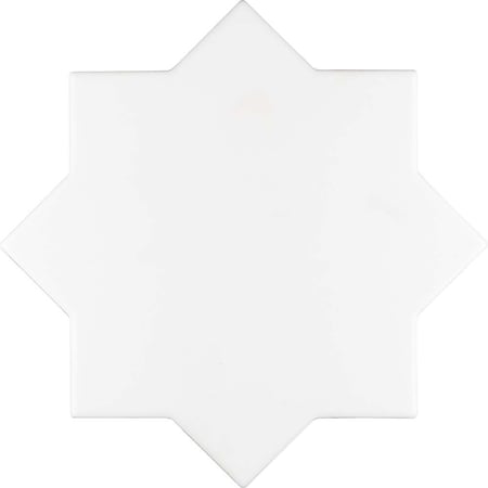 Apollo Tile Siena 5.35 in. x 5.35 in. Matte White Ceramic Star-Shaped Wall and Floor Tile 5.37 sqft/case, 27PK MOR88WHTSTRA